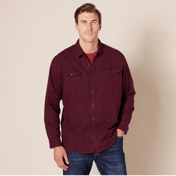 Amazon Essentials Men's Regular-Fit Long-Sleeve Two-Pocket Flannel Shirt - Picture 1 of 11